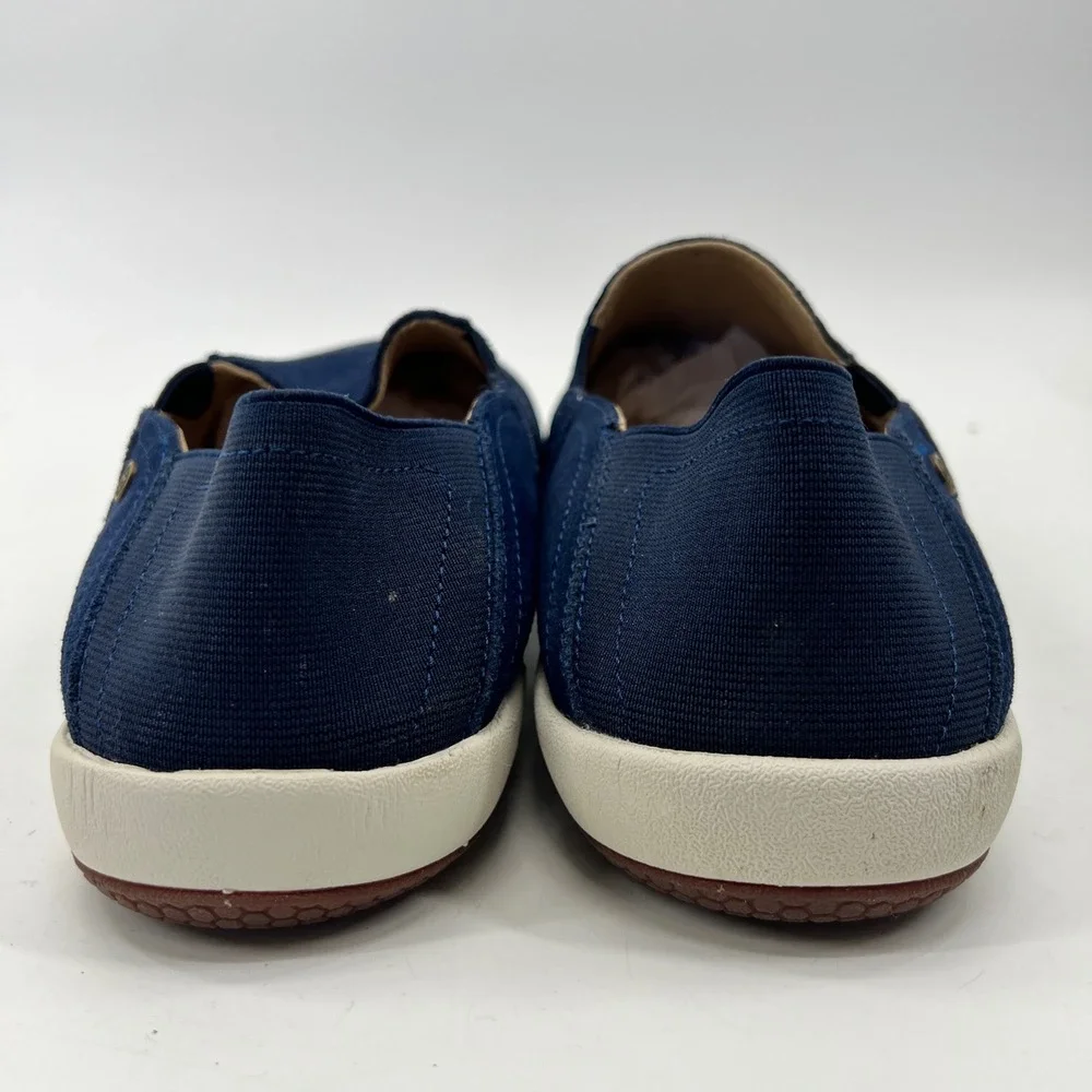 Spenco Siesta Slide Shoes Sz 8.5 Black Blue Orthotic Suede 2 Pr Comfy Slippers